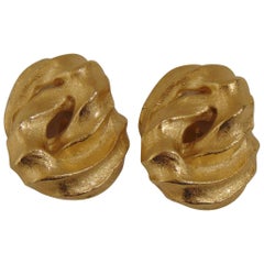 1980s Givenchy gold tone clip-on earrings