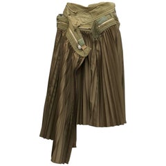 2000s, Junya Watanabe for Comme des Garçons khaki fabric pleated skirt