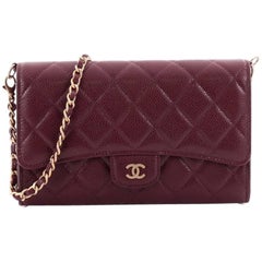 Chanel Wallet With Chain Flap Quilted Caviar