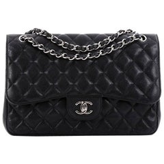 Chanel Classic Double Flap Bag Quilted Caviar Jumbo