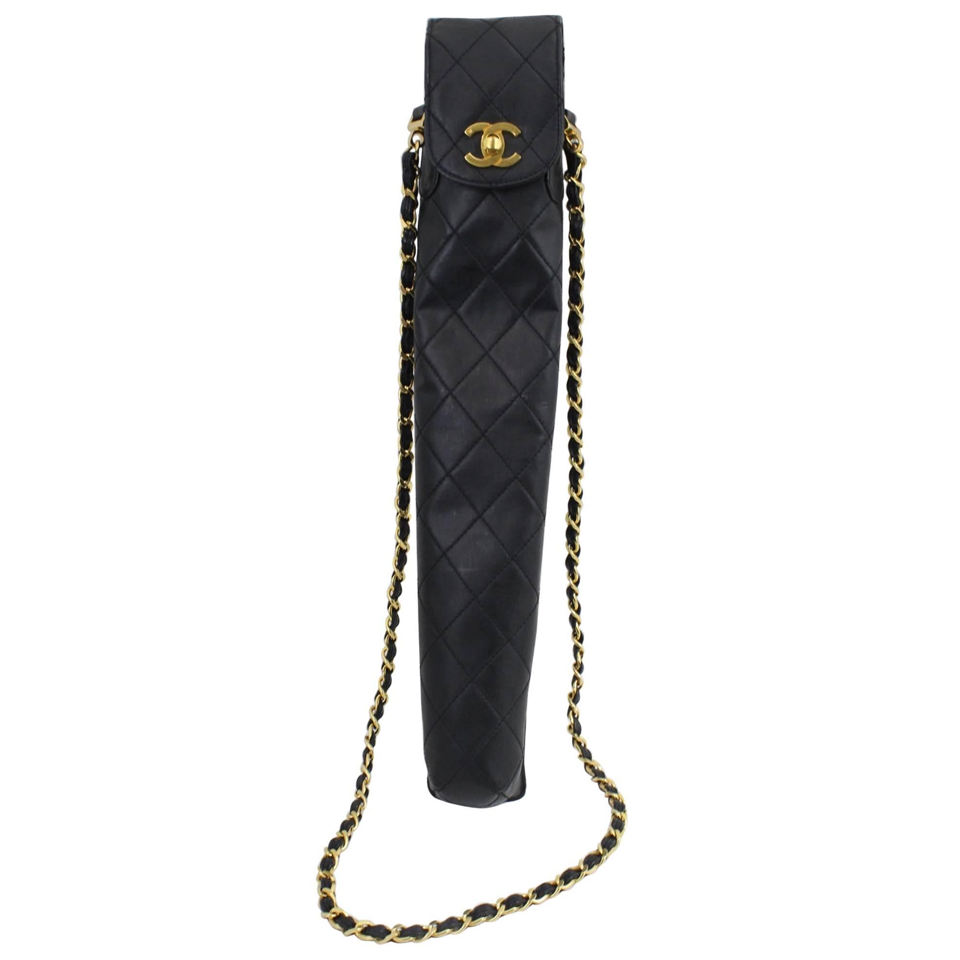 Vintage Chanel Nearly 1994 Umbrella Bag with Double C clasp For Sale