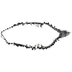 Chanel 2010 Long necklace in Stainless Steel and Fake Black Pearls