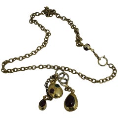 Chanel Vintage Drop Golden Metal Drop Necklace fom the 80's