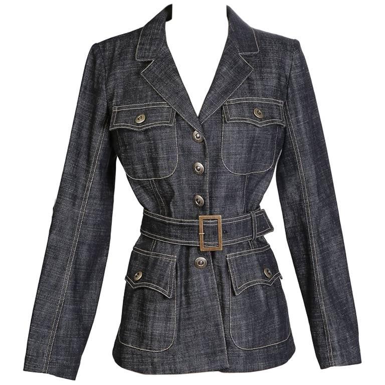 Alaia Denim Jacket with Belt