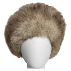 Grey and white fox fur hat