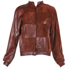 Vintage 1970's Gucci Brown Suede & Leather Patchwork Jacket