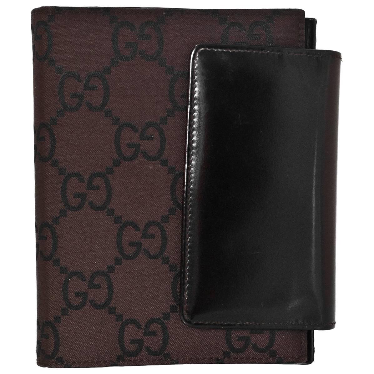 Gucci Brown Monogram Agenda Notebook/Wallet