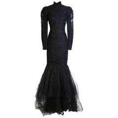 Ralph Lauren Ruched Tulle Gown 