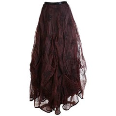 Kaat Tilley Black and Burgundy Crinkled Tulle Ball Gown Skirt