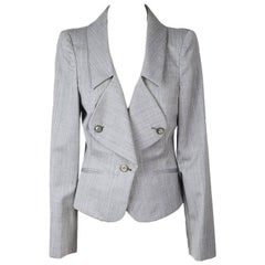 Alexander McQueen Grey Pin Striped Blazer