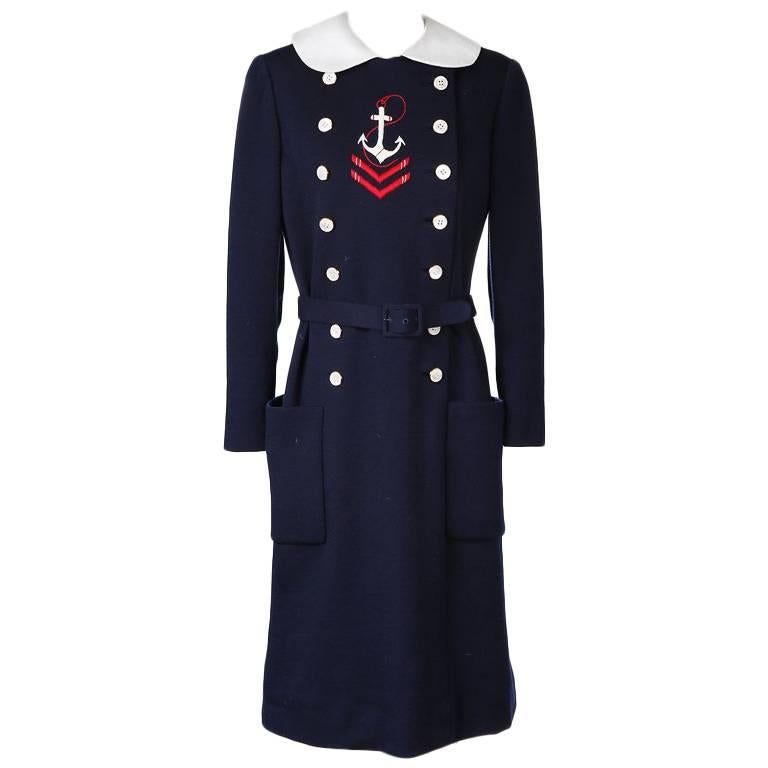 Norman Norell Wool Sailor Dress 