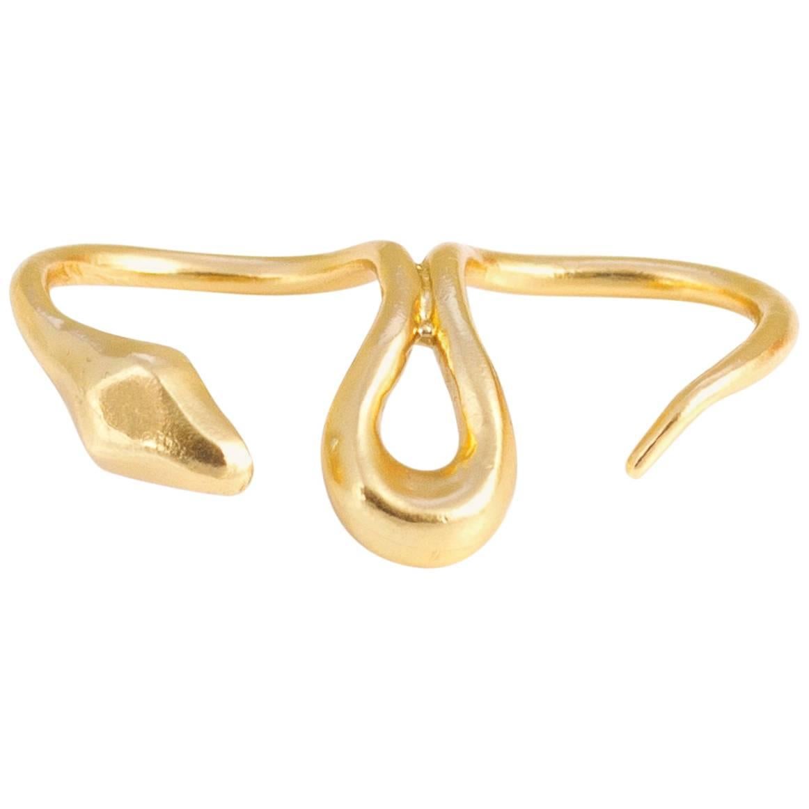 Giulia Barela Ribbon ring, gold plated bronze For Sale