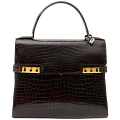 Delvaux Tempete PM Croc Brown