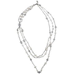 CHANEL Triple Row Necklace with Beads, CC and Balls CHANEL Triple Row Necklace with Beads, CC and Balls