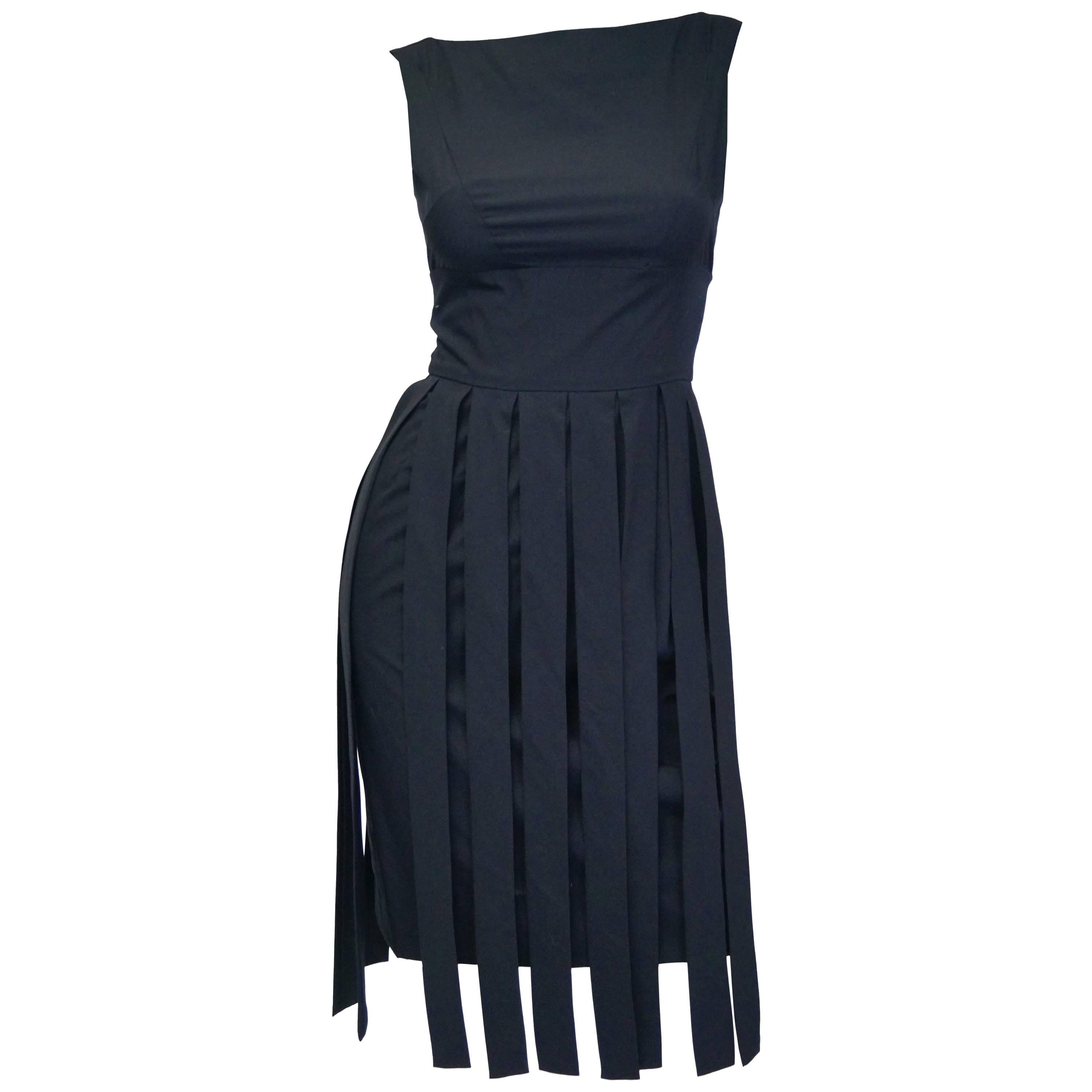 1960s Jaques Heim Pleat Strip Skirt “car wash” Dress For Sale
