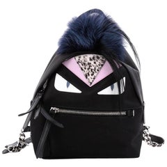 Fendi Monster Backpack Nylon with Leather and Fur Mini