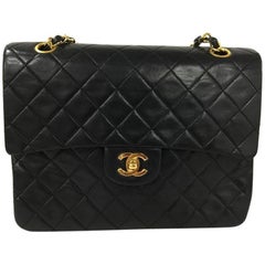 Chanel Vintage Square Classic Double Flap Bag Quilted Leather Medium