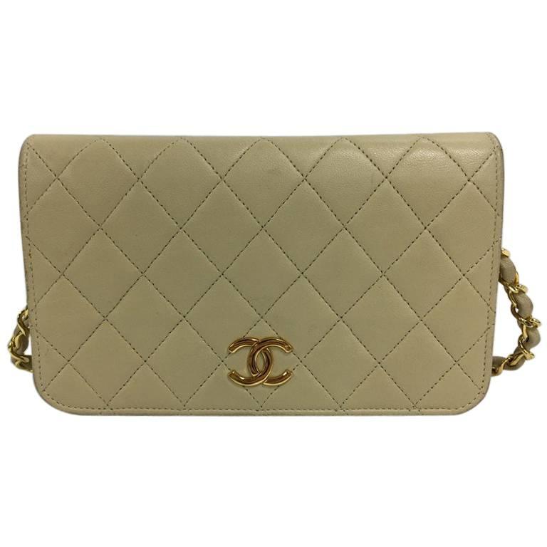 chanel vintage full flap bag quilted lambskin medium