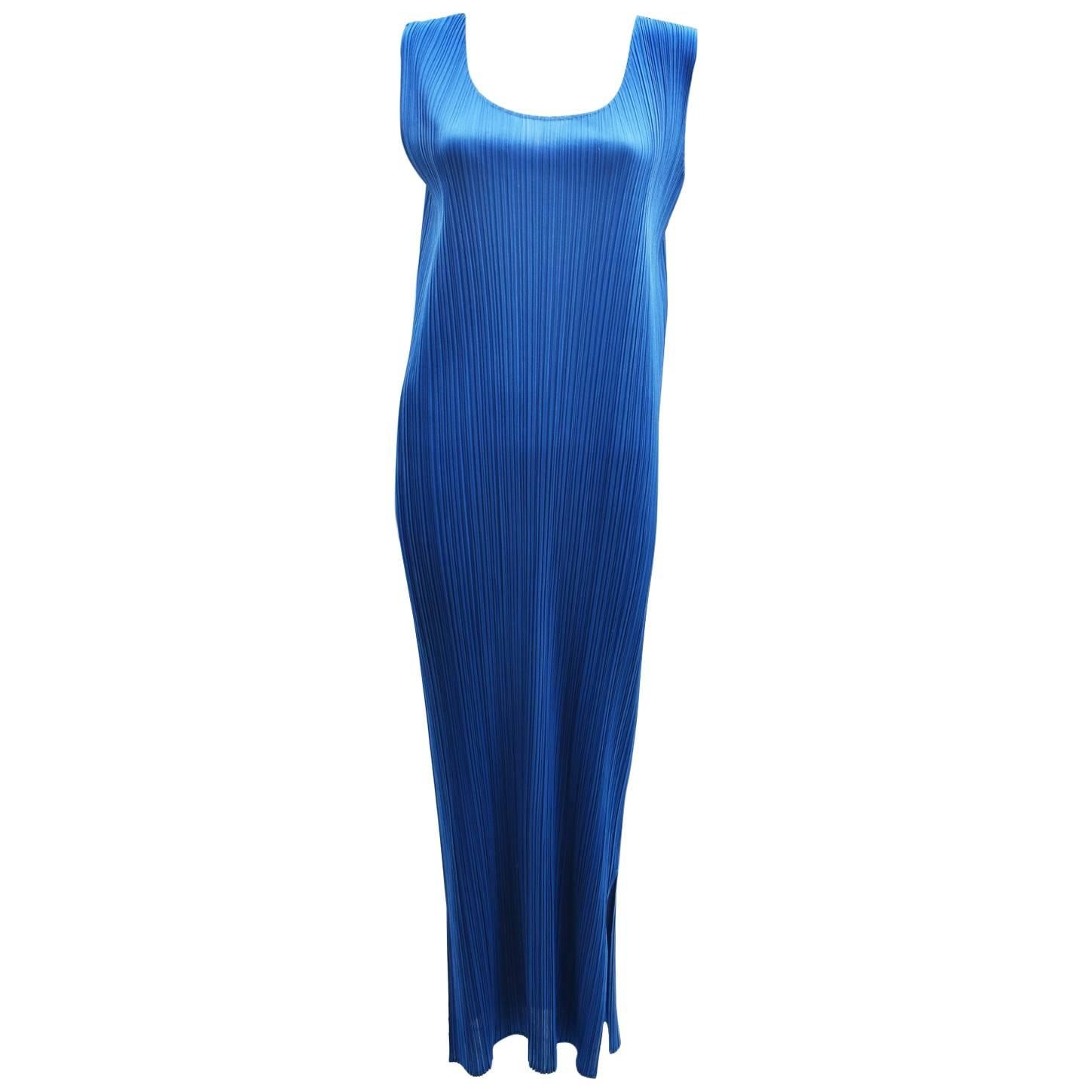 Issey Miyake PLEATS PLEASE Electric Blue Pleated Dress