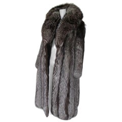 Vintage silver fox fur coat