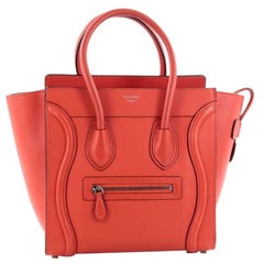 Celine Luggage Handbag Grainy Leather Micro
