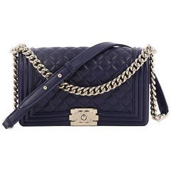Chanel Boy Flap Bag Quilted Lambskin Old Medium