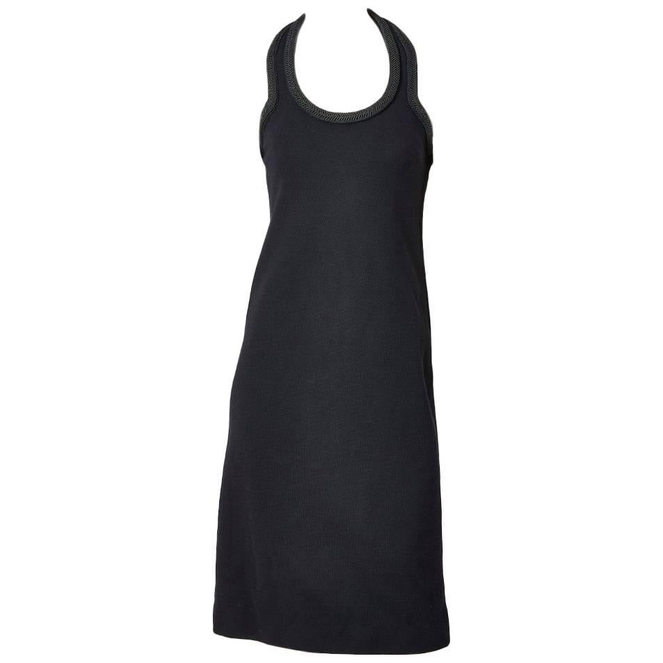 Galanos Wool Halter Dress With Braiding Detail For Sale