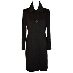 Cinzia Rocca/Loro Piano Coco Brown Super-Fine Wool Button Coat