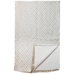 Louis Vuitton White & Metallic Gold Reversible Monogram Shawl