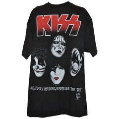 T-shirt de tournée iconique « KISS » « Live Worldwide » (live Worldwide) de 1996 à 1997