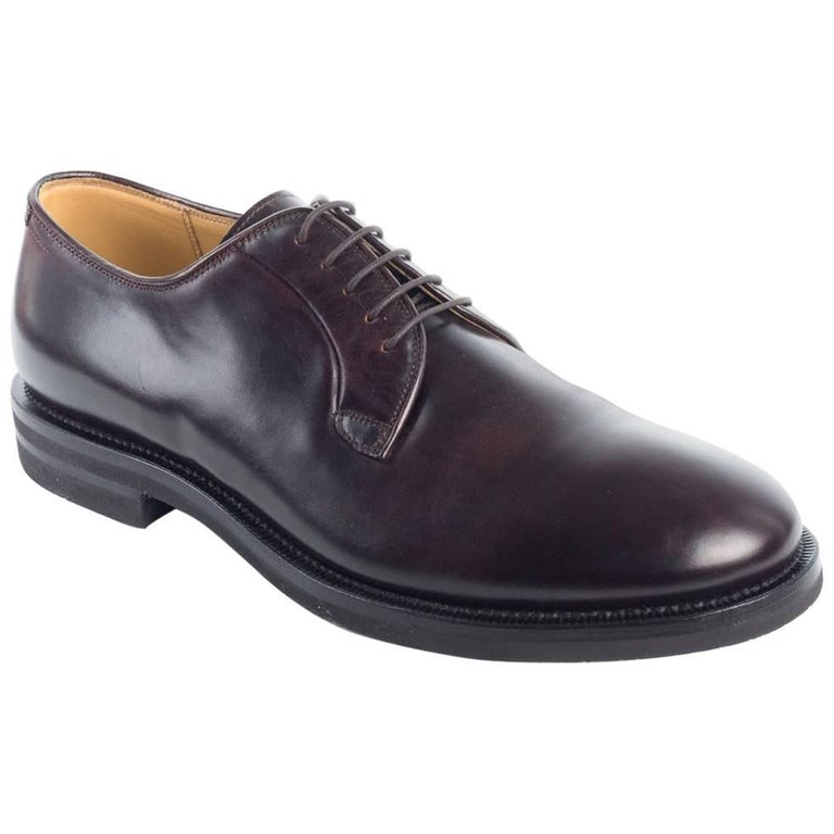 Brunello Cucinelli Men�s Burgundy Leather Oxford Shoe For Brunello Cucinelli Men�s Burgundy Leather Oxford Shoe For