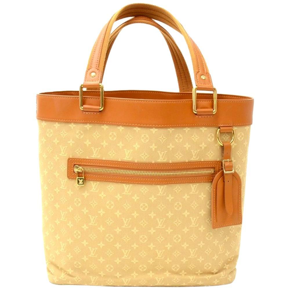 Louis Vuitton Lucille GM Beige Mini Monogram Canvas Hand Bag