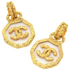 Vintage Chanel Gold Tone Large Earrings
