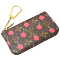 Louis Vuitton Pochette Cles Cherry Monogram Canvas Coin Key Case