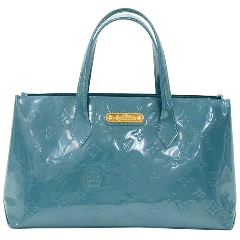 Louis Vuitton Willshire PM Blue Galactic Vernis Leather Hand Bag For Sale