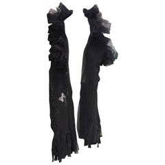 Sonia Rykiel Défilé black tulle evening stole