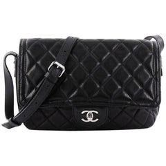 Chanel Flap Messenger Bag Quilted Lambskin Medium