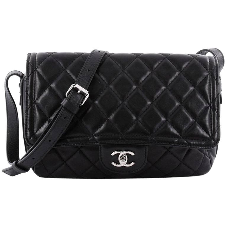 chanel quilted messenger bag