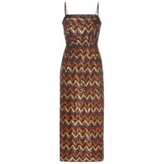 1970s Lilli Diamond "Studio 54" Sequin Cocktail Dress