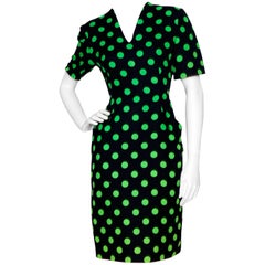 80s Vintage Balmain Polka-dot Cotton Dress