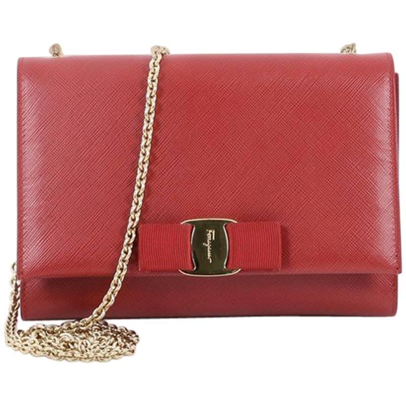 Salvatore Ferragamo Ginny Crossbody Bag Saffiano Leather Small