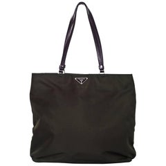 Prada Dark Green Tessuto Nylon Tote Bag