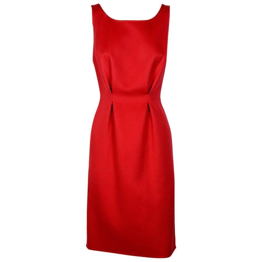DIOR Tank Top Dress in Red Cashmere Size 38EU