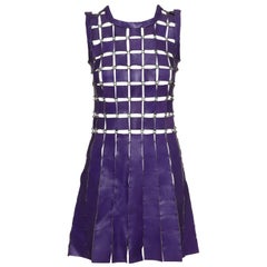 1960s Paco Rabanne Purple Leather Mesh Dress