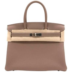Hermes Birkin Etoupe Togo Leather 30 Bag