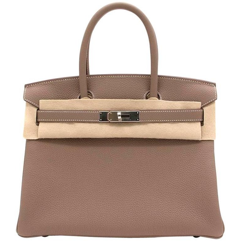 Hermes Birkin Etoupe Togo Leather 30 Bag For Sale at 1stdibs