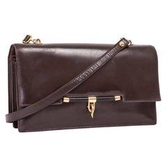 HERMES Retro Flap Bag in Brown Box Leather