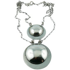 Pierre Cardin Vintage Silver Toned Modernist Necklace