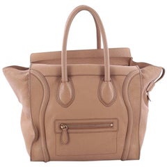 Celine Luggage Handbag Grainy Leather Mini