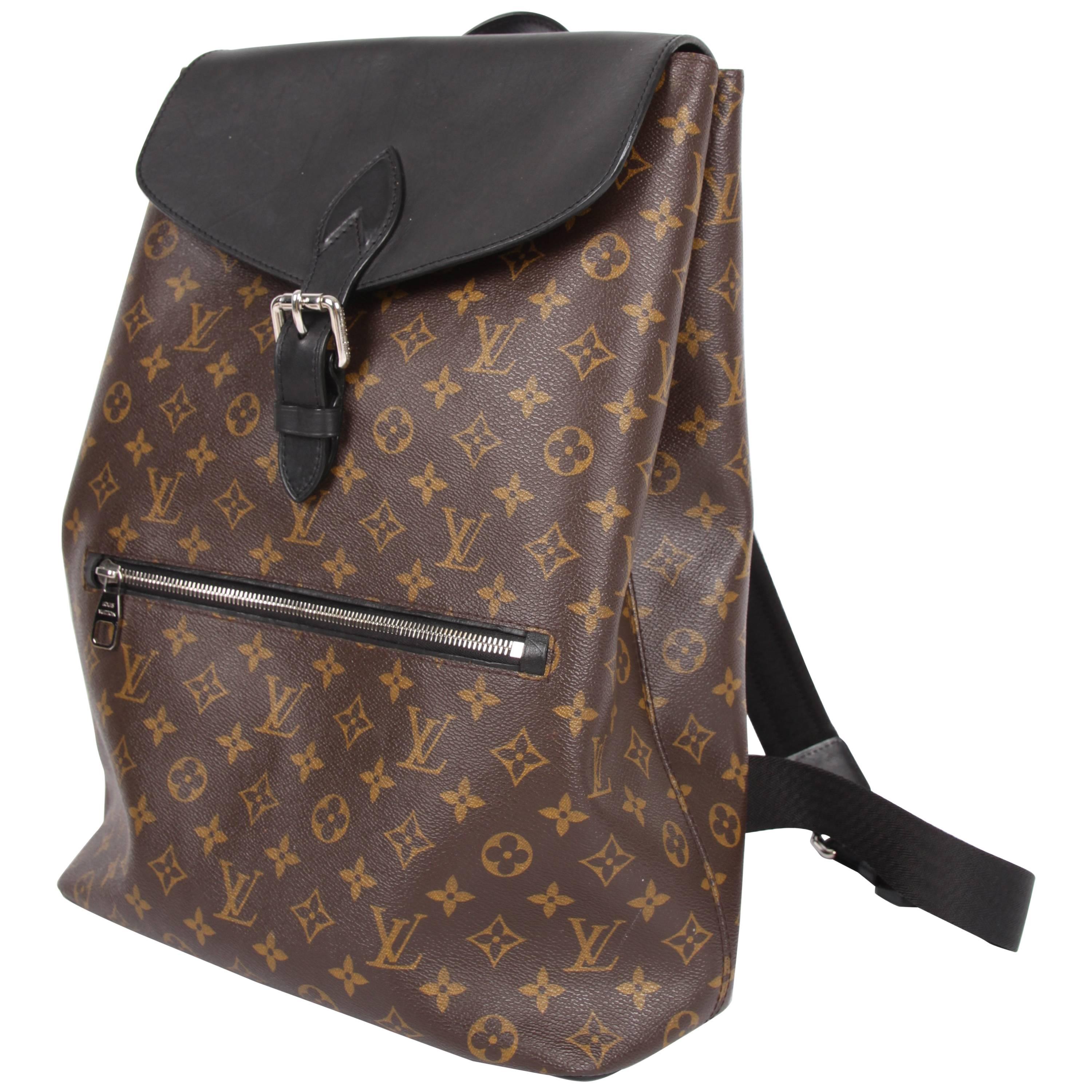 Louis Vuitton Monogram Macassar Canvas Palk Backpack Bag - brown/black